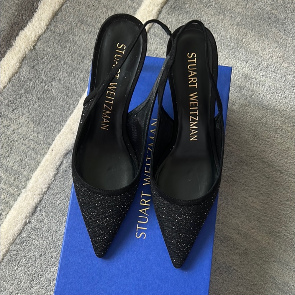Stuart Weitzman Black Kitten Heel Heels